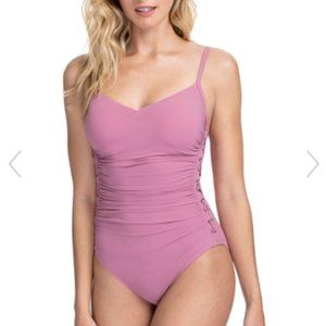 Profile by Gottex Moto Lace Up One Piece Swimsuit